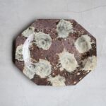 深貝工房　登り窯／打掛焼締八角オーバル皿